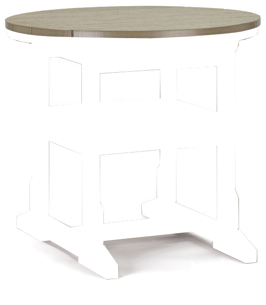 Quick Ship 32” Round Dining Table (black/weatherwood)