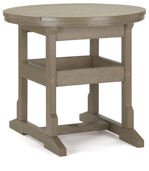 Quick Ship 32” Round Dining Table (black/weatherwood)